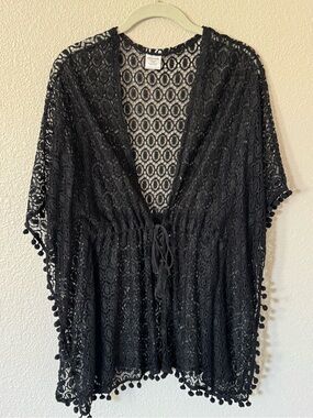 Allthreads Black Cabana Kimono One Size Fits Most